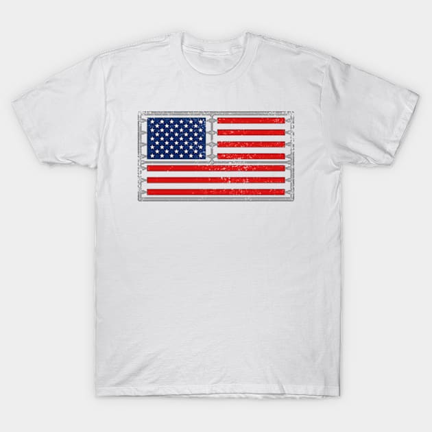 Plastic Sprue scale model american flag T-Shirt by GraphGeek